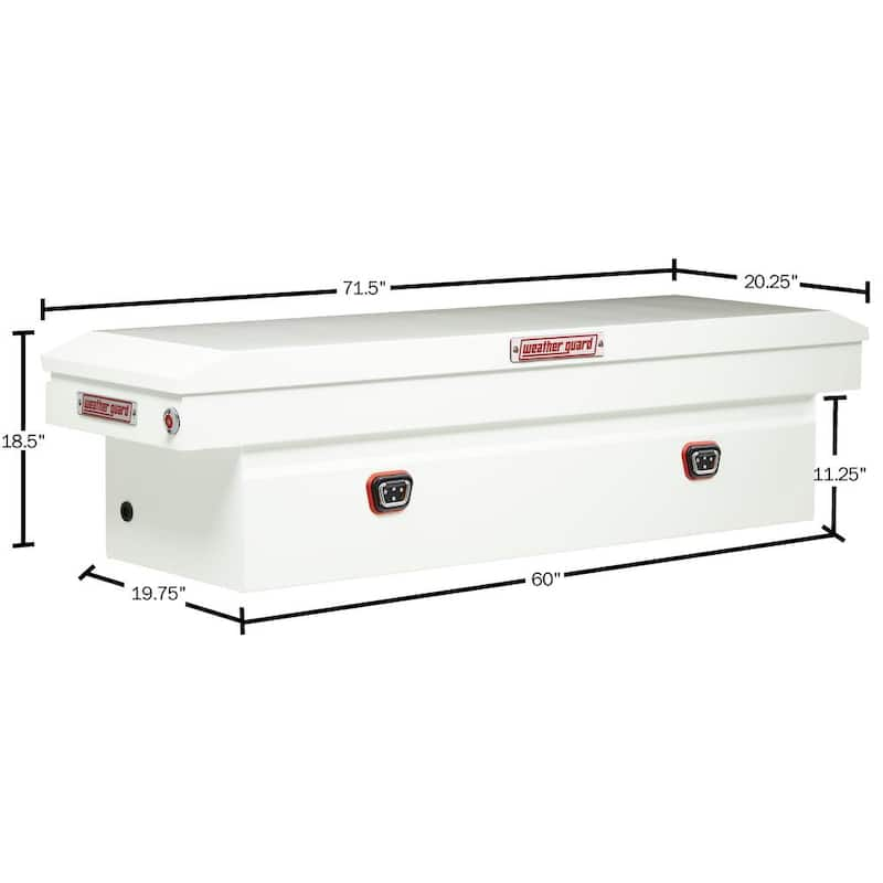 72 in. White Steel Full Size Crossover Truck Tool Box