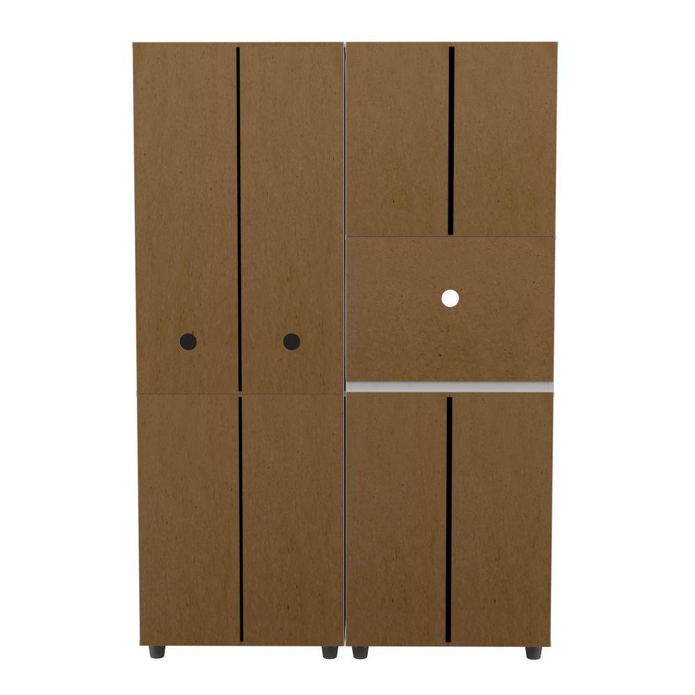 White Melamine 2-Piece Kitchen Microwave Cabinet Set