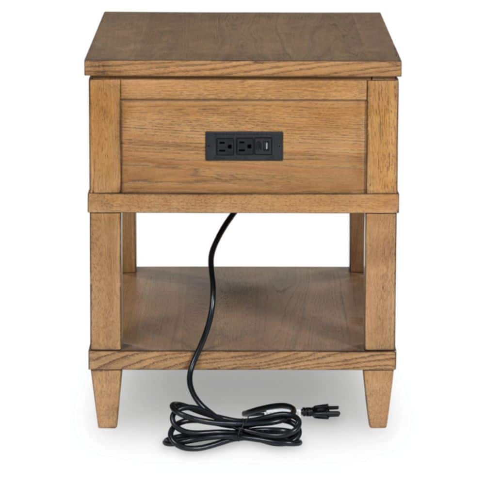 Sharlance 20 in. Light Brown Rectangle Wood End Table With Storage - thumbnail 3