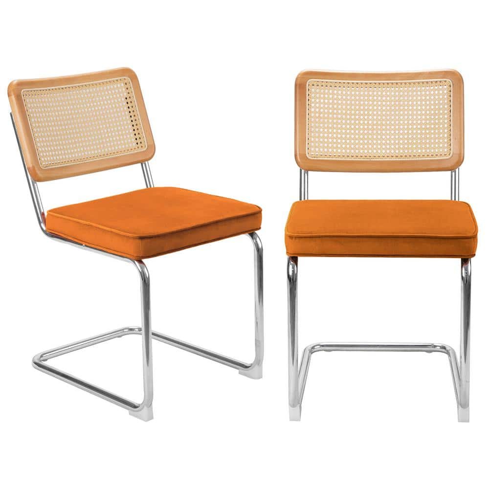 Orange rattan chair new arrivals