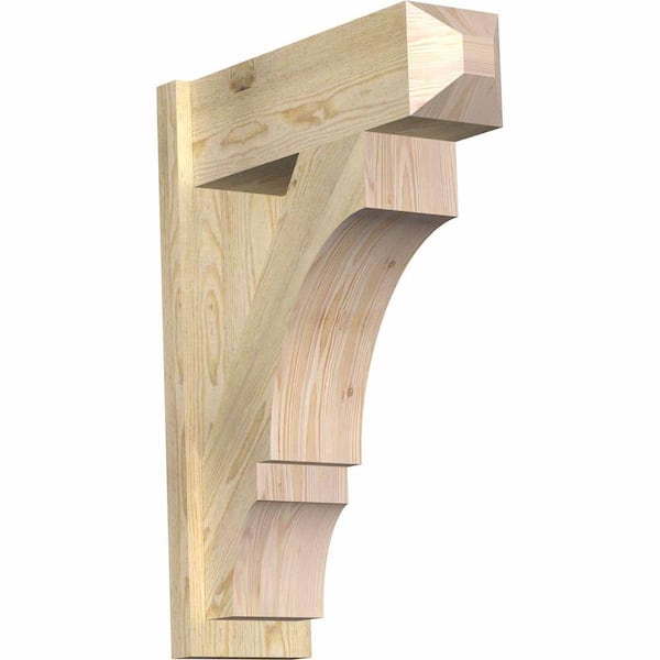 Ekena Millwork 8 in. x 32 in. x 24 in. Douglas Fir Balboa Craftsman Rough Sawn Outlooker