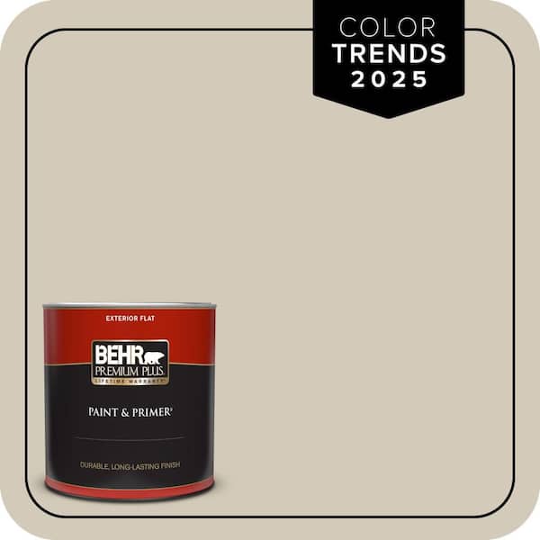 BEHR PREMIUM PLUS 1 qt. Designer Collection #DC-010 Even Better Beige Flat Exterior Paint & Primer