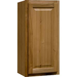 Hampton 15 in. W x 12 in. D x 30 in. H Assembled Wall Kitchen Cabinet in Natural Hickory