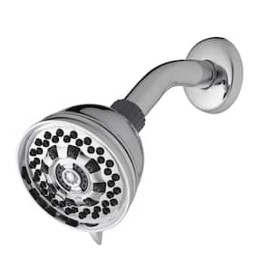 6-Spray 3.5 in. Single Wall Mount Low Flow Fixed Adjustable Shower Head in Chrome
