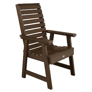 Weatherly Weathered Acorn Recycled Plastic Outdoor Dining Arm Chair