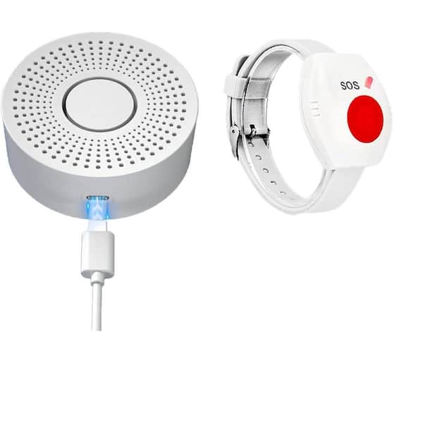 Vrbgify 4in.L x 4in.W x 3 in.H Wifi Pager Call Button with Wireless Nurse Alert Call Bell Emergency Alert Pager at Home in White