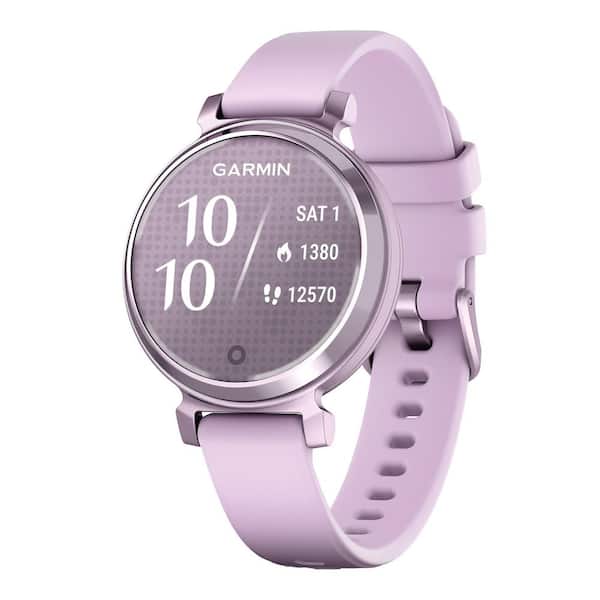 Lily 2-Heatlh and Fitness Smartwatch with Anodized Aluminum Bezel/Case and Silicone Band 1.4 x .4 in Metallic Lilac