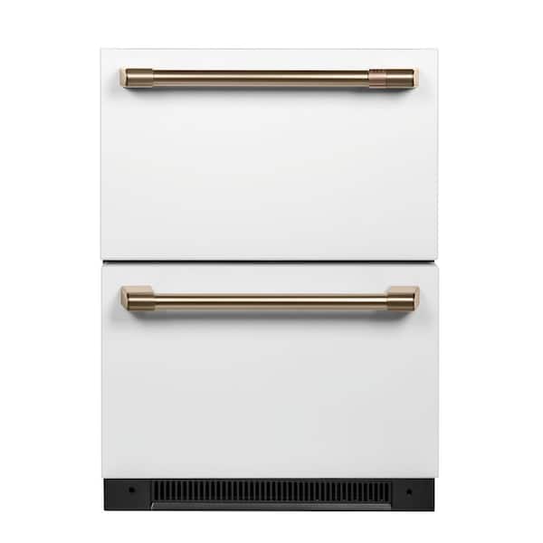 Cafe 5.7 cu. ft. Built-in Undercounter Dual Drawer Refrigerator in Matte White, Fingerprint Resistant