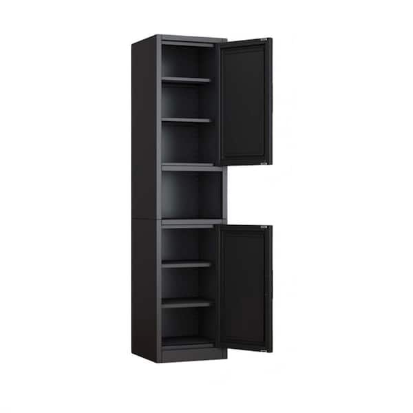 Whatseaso 15.7 in. W x 67 in. H Narrow Rectangular Black Metal
