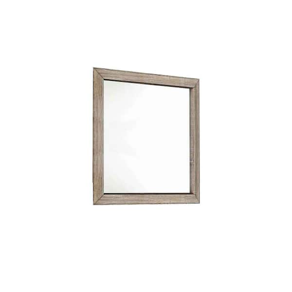 Benjara 1 in. W x 39 in. H Wooden Frame Brown Wall Mirror