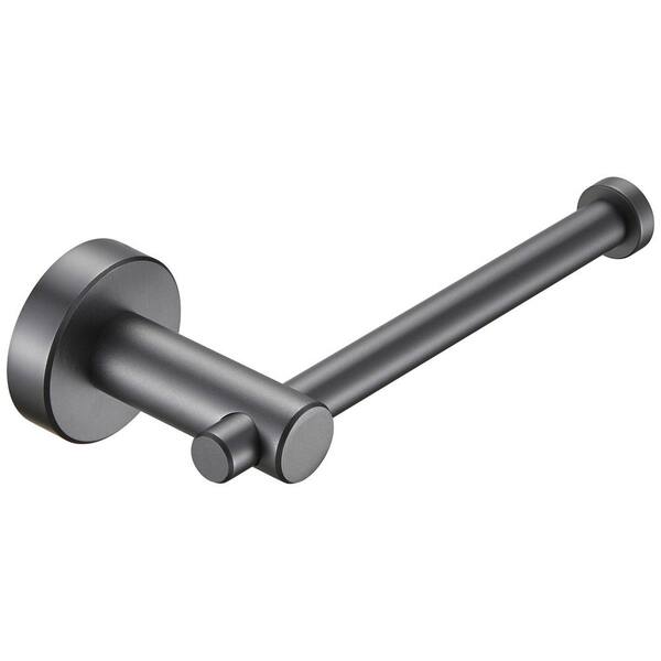 Aluminum Wall-Mount Single Post Toilet Paper Holder Horizontal or Vertical Installation in Gun Grey