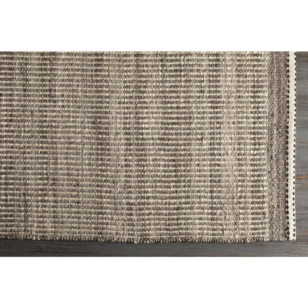 Gray Flat Woven Wool Rectangular 5' x 7' Rug