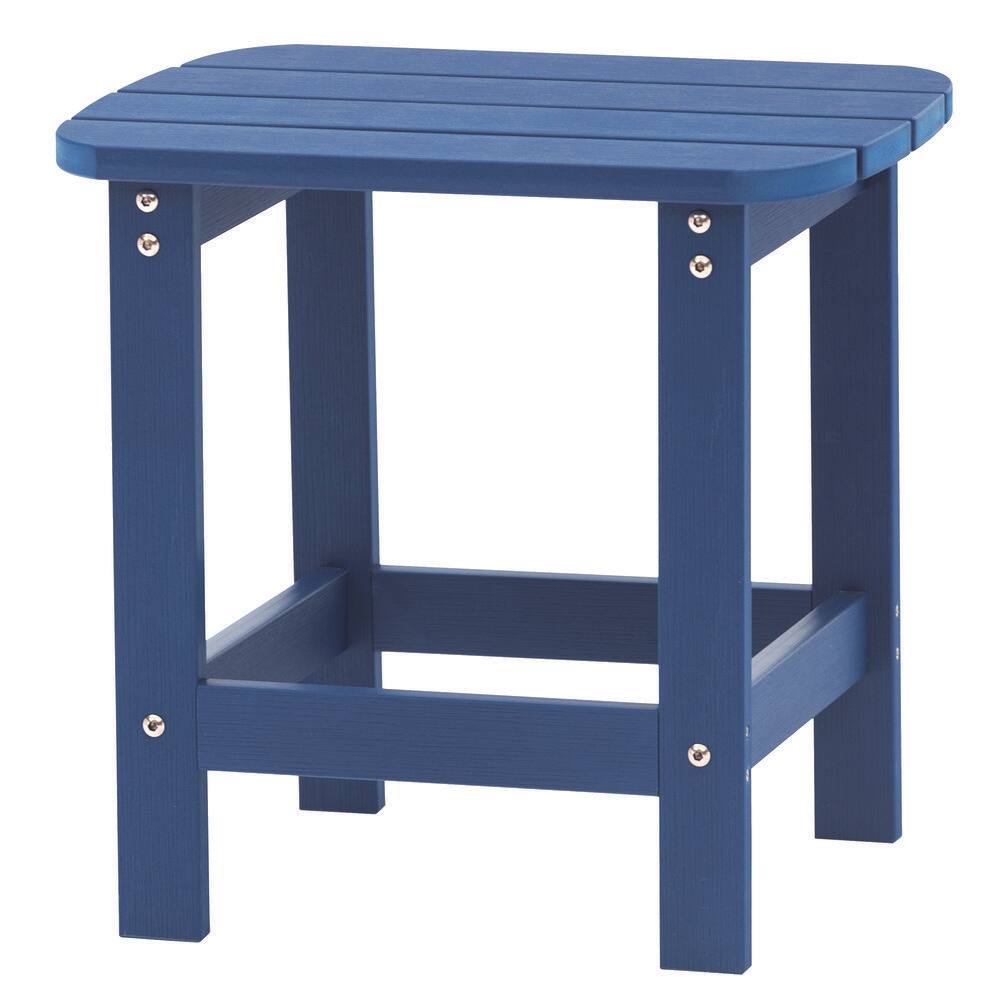 Square HDPE Fade Resistant Outdoor Patio Side Table End Table With Storage Navy Blue price history on PriceWatchPro