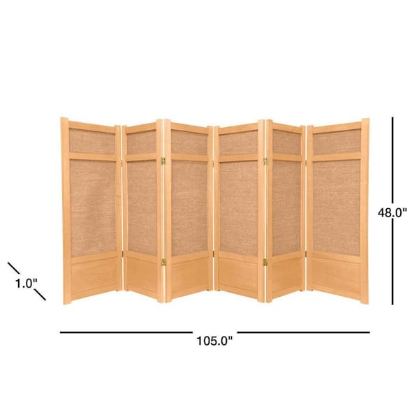4 ft. Natural 6-Panel Room Divider