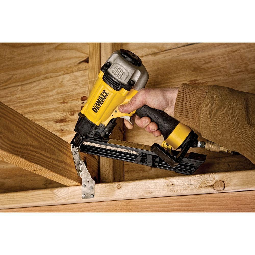 DEWALT Yellow and Black 1.5 Inch Pneumatic Metal Connector Nailer