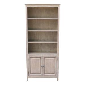 72 in. Weathered Taupe Gray Wood 6-shelf Standard Bookcase with Adjustable Shelves