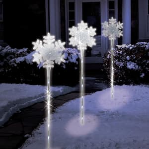 Snowflake Amazing Snowfall LED Light Show Pathmarkers (3-Count)