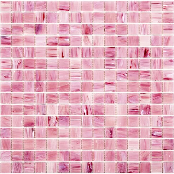 Apollo Tile Celestial 4" x 6" Glossy Light Red Glass Mosaic Uniform square Wall and Floor Sample Tile 0.13 sq. ft./Piece (1-Pack)