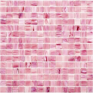 Celestial Glossy Light Red 12 in. x 12 in. Glass Mosaic Wall and Floor Tile (20 sq. ft./case) (20-pack)