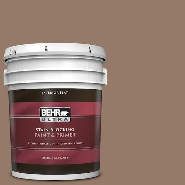 BEHR ULTRA 5 gal. #BXC-73 True Walnut Flat Exterior Paint & Primer