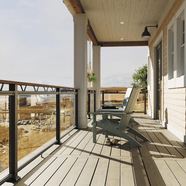 Fiberon Cityside Black Over The Post Drink Rail Adapter Kit Extension for 8 ft. Line Section