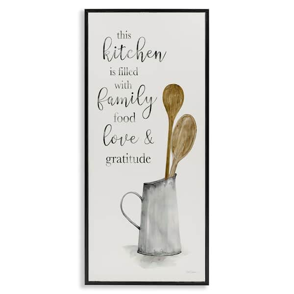 This Kitchen Family Phrase by Carol Robinson Black Framed Giclee Art Print Food 30 in. x 13 in.