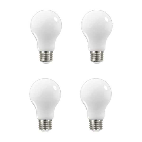 60-Watt Equivalent A19 Dimmable Frosted Glass Filament LED Light Bulb Daylight (4-Pack)