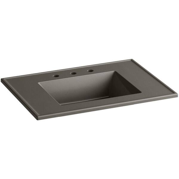 KOHLER Ceramic/Impressions 25 in. Vitreous China Vanity Top with Basin in Cashmere Impressions