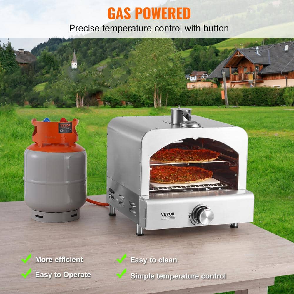 Portable Stainless Steel Gas Outdoor Pizza Oven with Thermometer