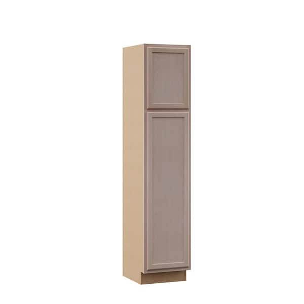Hampton Bay 18 in. W x 24 in. D x 84 in. H Assembled Pantry Kitchen Cabinet in Unfinished with Recessed Panel