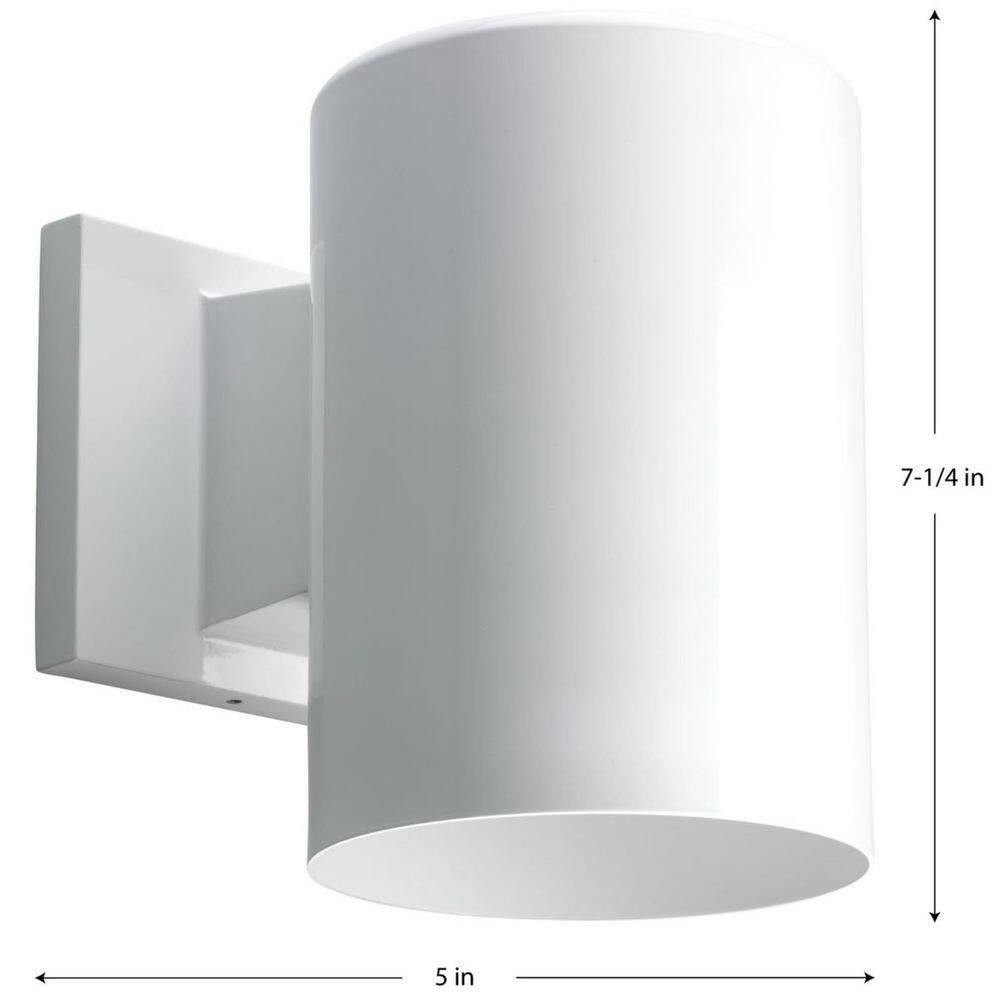 White Porcelain Cylinder Wall Sconce with Bronze Finish