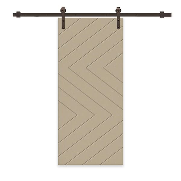 CALHOME 42 in. x 80 in. Unfinished Composite MDF Paneled Interior Sliding Barn Door with Hardware Kit