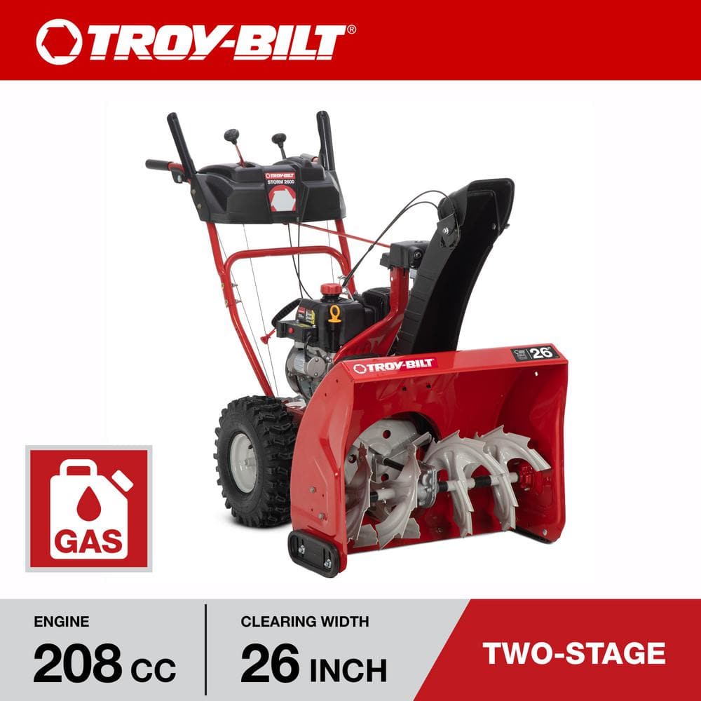 Troy-Bilt Storm 26 in. 208 cc Two- Stage Gas Snow Blower with Electric Start Self Propelled