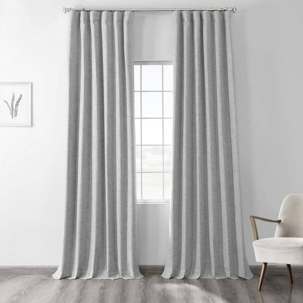 Millennial Grey Thermal Cross Linen Weave Blackout Curtain - 50 in. W x 108 in. L (1 Panel) price history on PriceWatchPro
