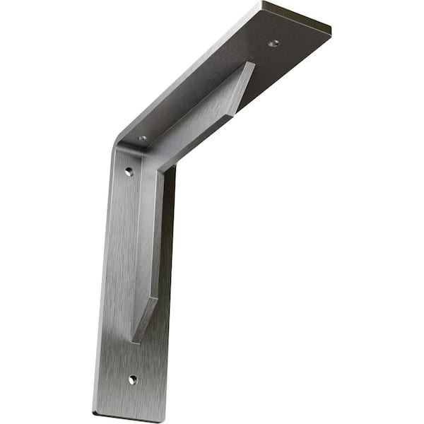 Ekena Millwork 8 in. x 2 in. x 8 in. Stainless Steel Unfinished Metal Stockport Bracket