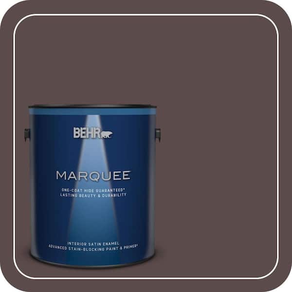 BEHR MARQUEE 1 gal. #MQ1-43 Piano Brown One-Coat Hide Satin Enamel Interior Paint & Primer