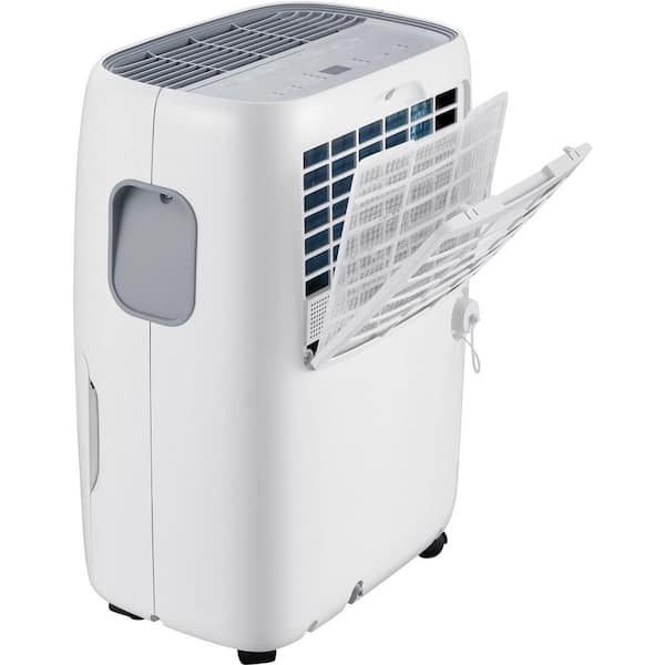 Whirlpool WHAD301CW 30-Pint Portable Dehumidifier with 24-Hour Timer, Auto Shut-Off, Easy-Clean Filter, Auto-Restart and Wheels - 3