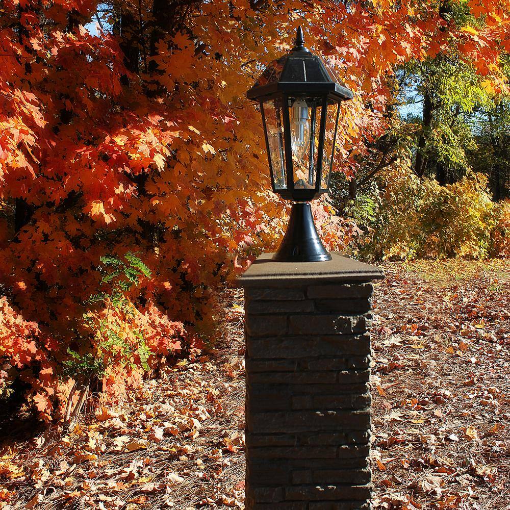 Topaz Black Aluminum Solar LED Outdoor Post Light