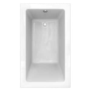 Studio 60 in. x 36 in. Zero Edge Profile Soaking Bathtub with Reversible Drain in White