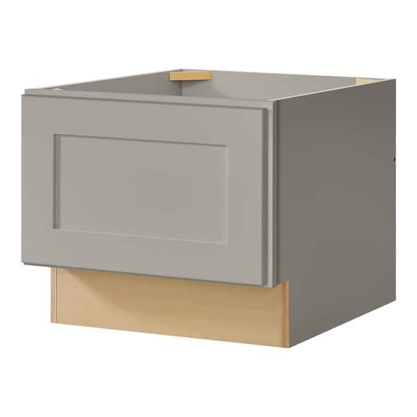 Avondale 18 in. W x 16.5 in. H x 24 in. D Ready To Assemble Plywood Shaker Drawer Bench Base in Dove Gray