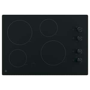 30 in. 4 Burner Element Radiant Electric Cooktop in Black including 2 Power Boil Burners