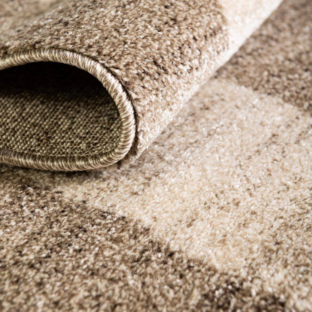 Del Mar Tufted Rectangular Light Brown & Beige Easy-Care Rug