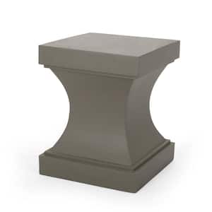 17 in. x 17 in. x 21 in. Modern Stylish Outdoor Light Gray Side Table for Porch, Balcony, Lawn