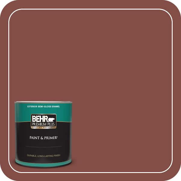 BEHR PREMIUM PLUS 1 qt. #ECC-36-3 Red Bluff Semi-Gloss Enamel Exterior Paint & Primer