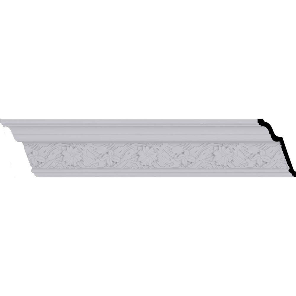 Primed White Polyurethane Geometric Crown Moulding Sample