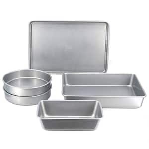 5 Piece Nonstick Carbon Steel Bakeware Set in Silver