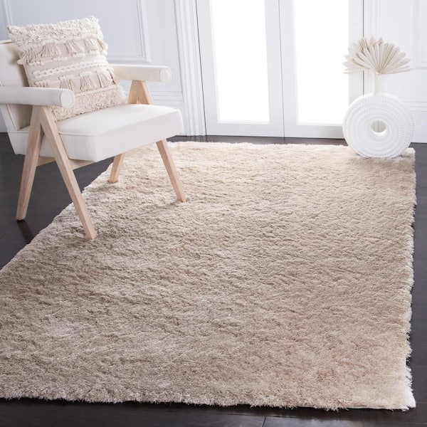 Paris Shag 3 ft. x 5 ft. Dark Beig Solid Flokati Area Rug