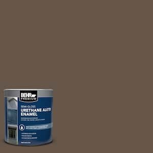 1 qt. #N220-7 Cavalry Brown Semi-Gloss Enamel Urethane Alkyd Interior/Exterior Paint