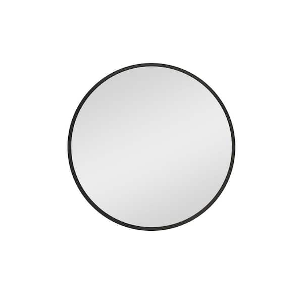 24 in. W x 24 in. H Black Round Metal Framed Wall Mount Bathroom Medicine Cabinet with Mirror
