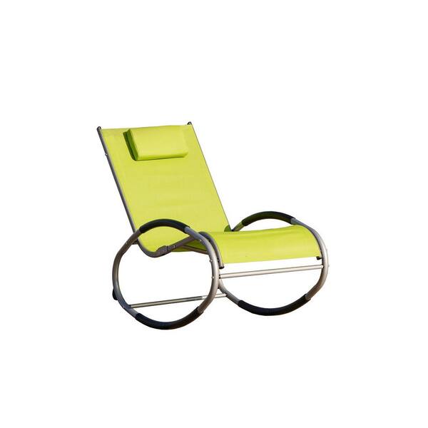 DIRECT WICKER Belle Green Iron Patio Swing Oval Metal Recliner Lounge Chair